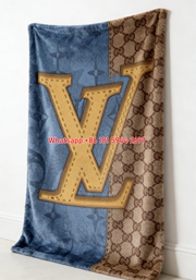 Vintage Leather LV Blanket Blue Denim Monogram Throw IMG_3596